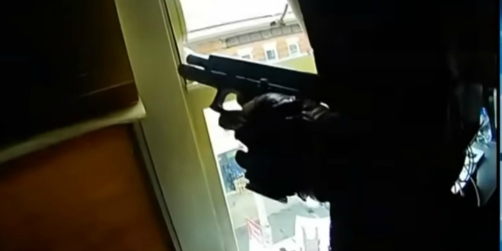 A still image from police body-camera footage of the shootout at a kosher supermarket in Jersey City, New Jersey, Dec. 10, 2019. Photo: Screenshot.